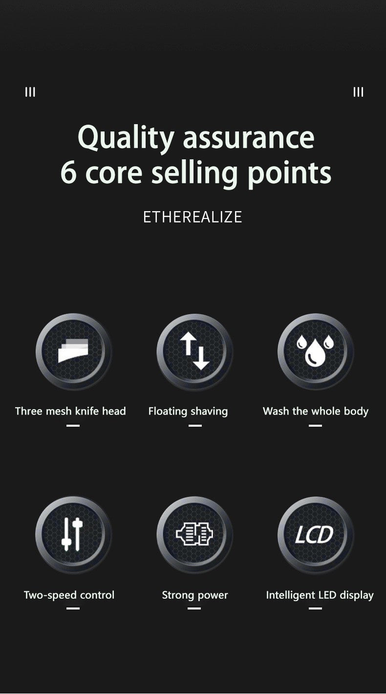 MOTAWISH Electric Shaver Reciprocating High and Low Two-speed Adjustable Shaver Full Body Washable Type-c Rechargeable Shaver