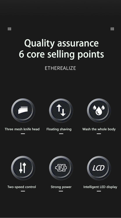 MOTAWISH Electric Shaver Reciprocating High and Low Two-speed Adjustable Shaver Full Body Washable Type-c Rechargeable Shaver