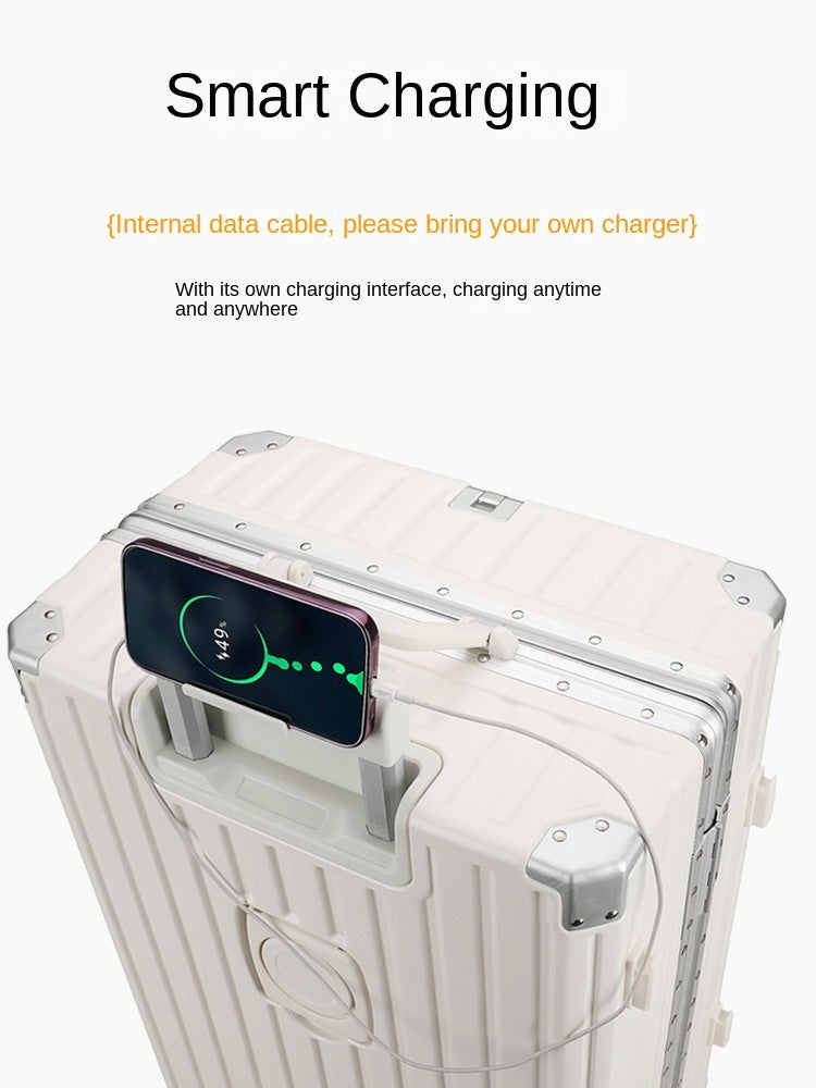 New Suitcase 30 inch Aluminium Frame USB Charging Luggage Carrier 28 inch Boardable 20 inch Travel Suitcase with Cup Holder