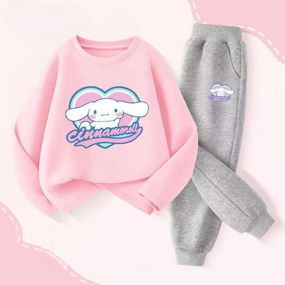 Autumn Baby Girl Clothes Set Cartoon Printed Pullover Sweatshirts Top And Pants Bottom 2 Pieces Suit Kid Children Boy Tracksuits