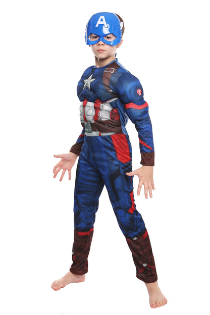 Boys Optimus Muscle Prime Fancy Dress American Boy Superhero Purim Halloween Book Week Child Captain Costume