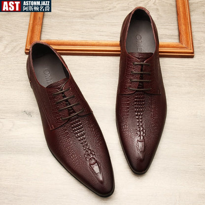 Handmade Mens Wedding Oxford Shoes Black Blue Genuine Leather Flat Dress Shoes Crocodile Pattern Summer Business Formal Loafers