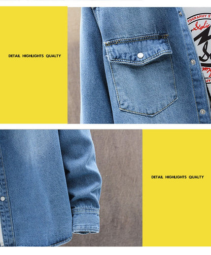 2025 Autumn New style high quality Denim shirts Men's fashion Casual Long Sleeve