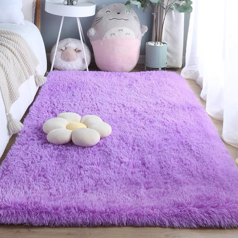 VIKAMA Tie-dyed Fluffy Carpets For Living Room Decor Bedside Rug Warm Plush Floor Mats Children's Room Play Mats Furry Carpet