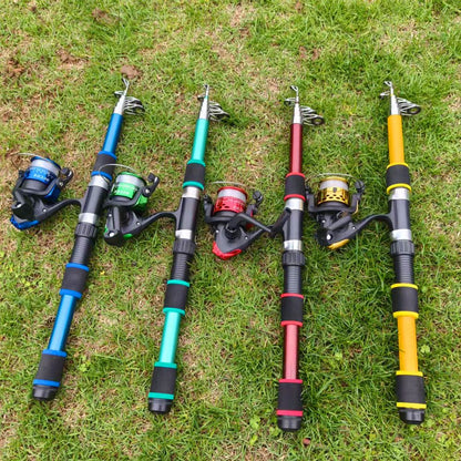 Combo Vara e Carretilha de Pesca Santa King - Kit Completo de Pesca com Vara Telescópica e Carretilha, Iscas, Anzóis, Conjunto de Vara para Viagem