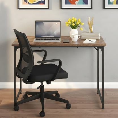 Escrivaninha de Computador de 39 Polegadas Versátil para Home Office, Estudo e Jogos, Design Moderno Minimalista com Estrutura de Metal Resistente, Fácil de Montar