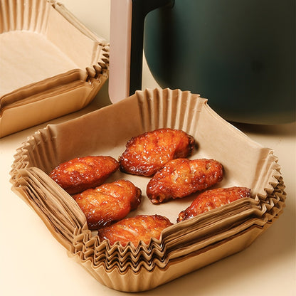 30/50/100 Peças Fritadeira Air Fryer Papel Descartável Antiaderente Redondo Forros de Papel para Airfryer Acessórios de Cozinha de Papel