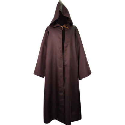 Obi Wan Kenobi Men Robe Jedi Knight Tunic Costume Hooded Uniform Full Set for Halloween Carnival Role Playing Costume