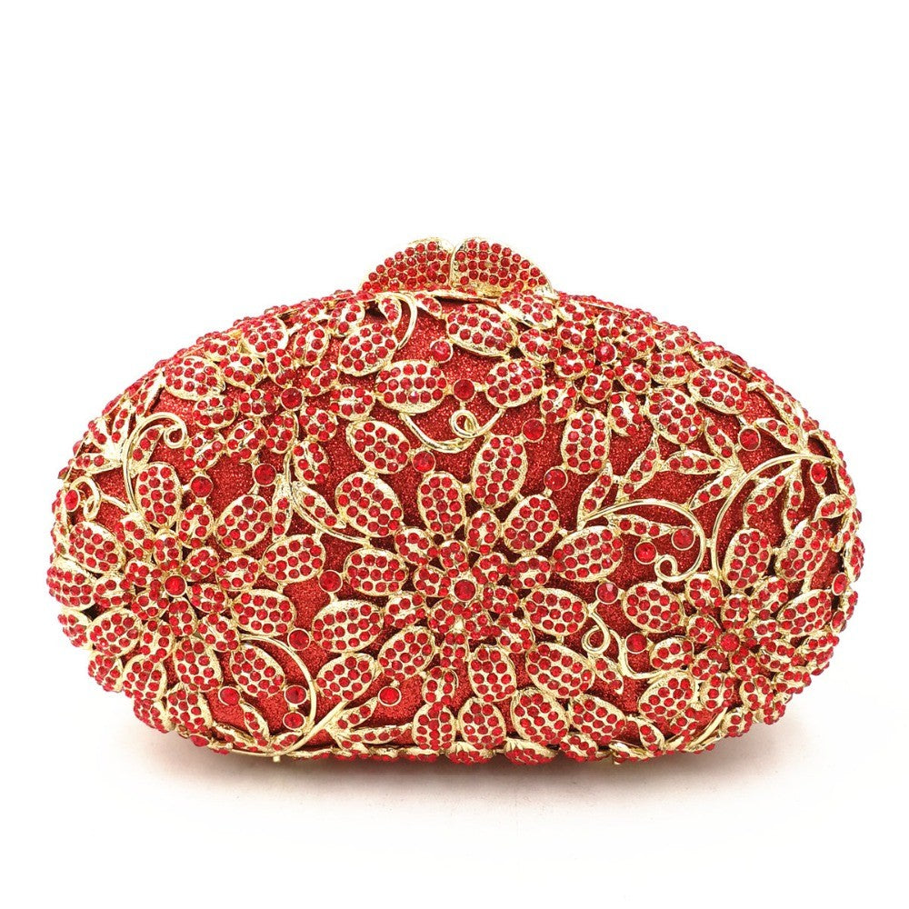 female Hollow Out Golden/black/gray Diamond Wedding Party Handbag Purse Women Crystal Clutch Evening Minaudiere Bag mom gifts