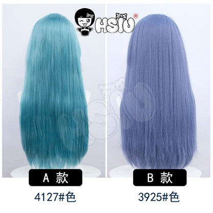 ?HSIU Brand?26 Colors 60cm Long Straight Hair Pink Gray  White purple Black pink Fiber synthetic wig + Free brand wig net