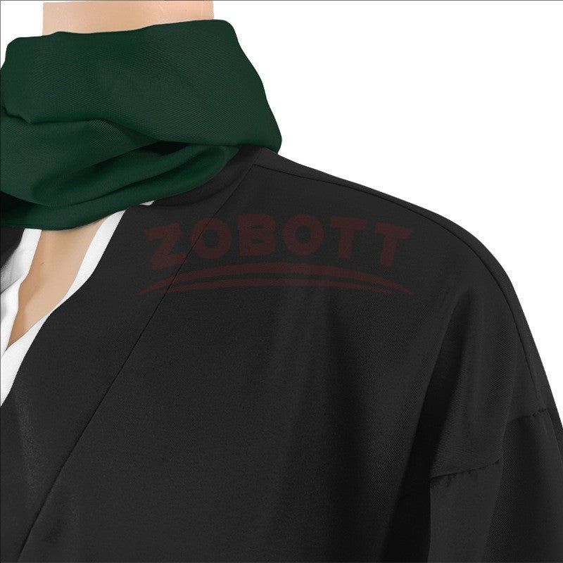 Anime Hitsugaya Toshiro Cosplay Costume Black White  Kimono Wig Full Set Shihakusho Thousand Year Blood War Kimono Uniform