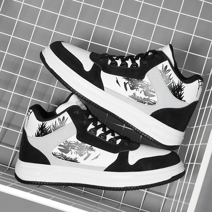 Men Board Shoes 2025 Spring Retro Thick Sole Wear Resistant Anti Slip Flat Sneaker Outdoor Casual Man Walking Footwear