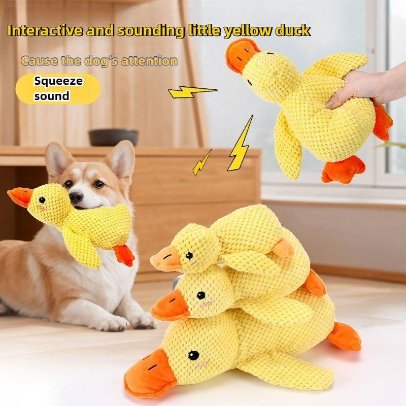 Brinquedo de Pelúcia de Pato Resistente a Mordidas para Cães Interativo Mastigação Limpeza dos Dentes do Filhote Grande Aliviador de Estresse para Animais de Estimação