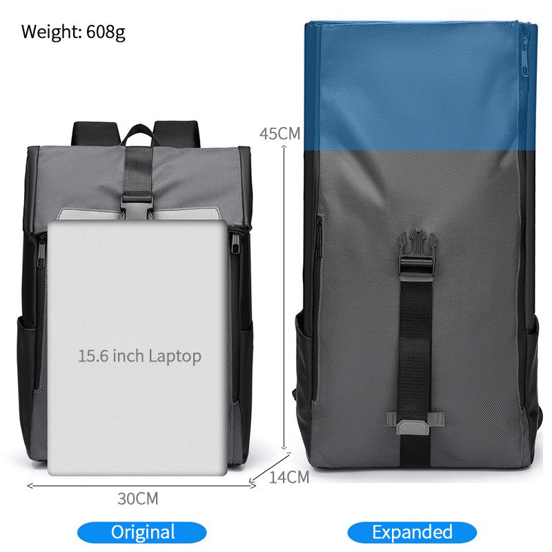 2025 Athletic feel Trendy Backpack Waterproof Fabric 15.6 inch Laptop Roll-Top Design Large Capacity for Commuting Travel School