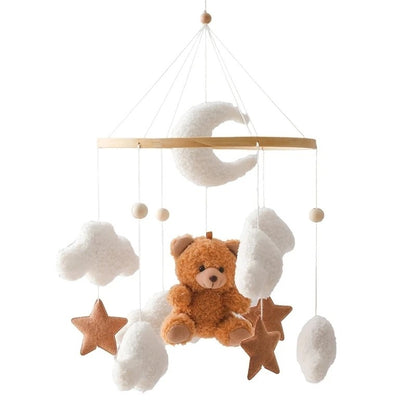 Brinquedo Chocalho para Bebê, Suporte de Berço, Móbile de Madeira, 0-12 Meses, Recém-nascido, Chocalho de Crochê, Suporte para Pendurar Brinquedos, Suporte para Berço de Bebê, Presente