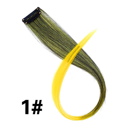 Alileader Aplique de Cabelo Extensão com Clip 57 Cores Ombre Liso Extensão de Cabelo com Clip em Apliques Peças de Cabelo de Fibra de Alta Temperatura