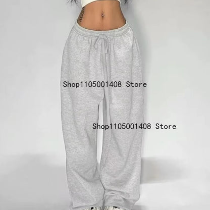 Casual and Comfy Grey Sweatpants for Women with Starchy Waist Loose Fit and Parachute Pants