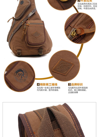 AUGUR Hot Sale Men Chest Back Pack Bag vintage Satchel Single Shoulder Bag Canvas Man Rucksack Knapack Bolsas Male