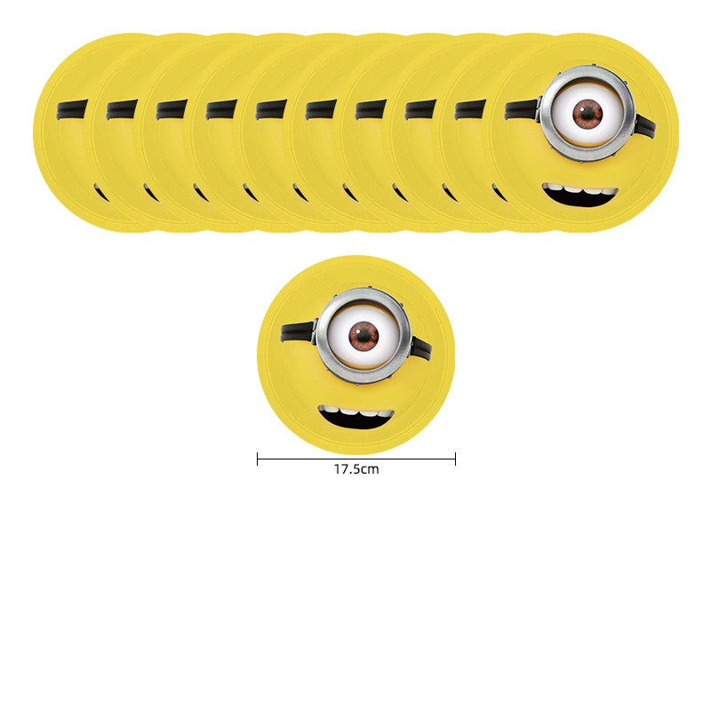 Anime Minion Themed Party Decorations Party Tableware Set Plates Cups Birthday Balloons Big Eye Yellow Man Party Favors Supplies