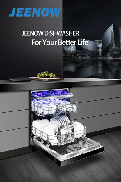 Stainless Steel Dishwasher, 8 Program Freestanding Dish Washing Machine, 598x600x845mm Premium Electric Kitchen Appliance