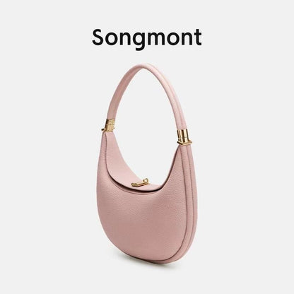 Songmont Crescent Bag Genuine Leather Mini For Women Sweet Style Magnetic Closure casual versatile pine crescent bag