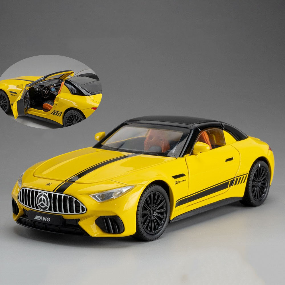 Miniatura de Carro de Brinquedo SL63 G800 na Escala 1:22, Veículos de Liga Fundida, Direção nas Rodas Dianteiras, Som, Luz, Fricção, Modelos para Presente Adulto