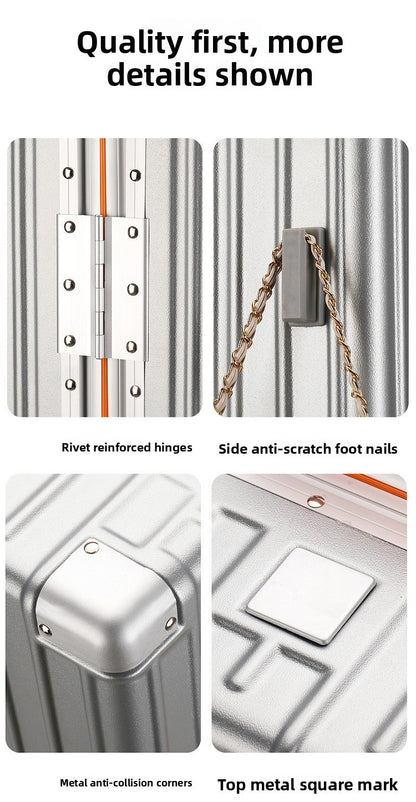 Mala de Bagagem Multifuncional, Maleta com Combinação de Cores e Trava e Rodas Silenciosas, Mala de Viagem com Carregamento USB 20/22/24/26 polegadas