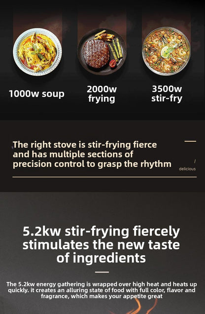 Dual Fuel 3500W Gas Electric Cooker Household Concave Induction Cooktop Class Energy Built-in Countertop Natural Gas Easy Table