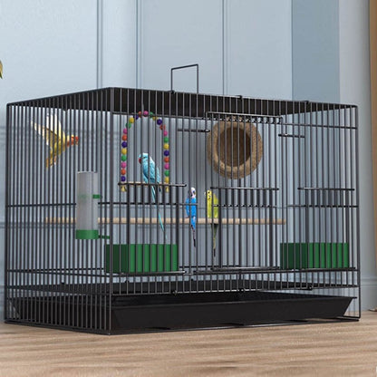 Gaiola para pássaros grande dobrável papagaio canários visualização reprodução antiferrugem metal pet gaiola ninho decoração com bandeja alimentador suporte de brincar viga