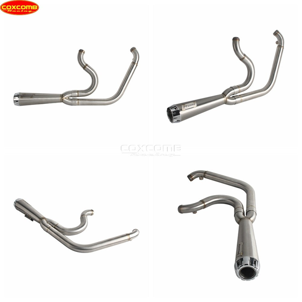 Slip On Exhaust Muffler System Motorcycle Complete Exhaust Pipe For Harley Dyna Street Bob FXDB FXDBB FXDBP FXDBI Limited FXDBC