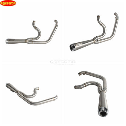 Slip On Exhaust Muffler System Motorcycle Complete Exhaust Pipe For Harley Dyna Street Bob FXDB FXDBB FXDBP FXDBI Limited FXDBC