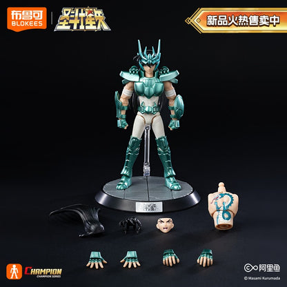 BLOKEES Original Saint Seiya CAPRICORN SHURA DRAGON SHIRYU CÂNCER MÁSCARA DA MORTE CAMPEÃO CLASSE Boneco de Ação Modelo de Anime Brinquedo Presente