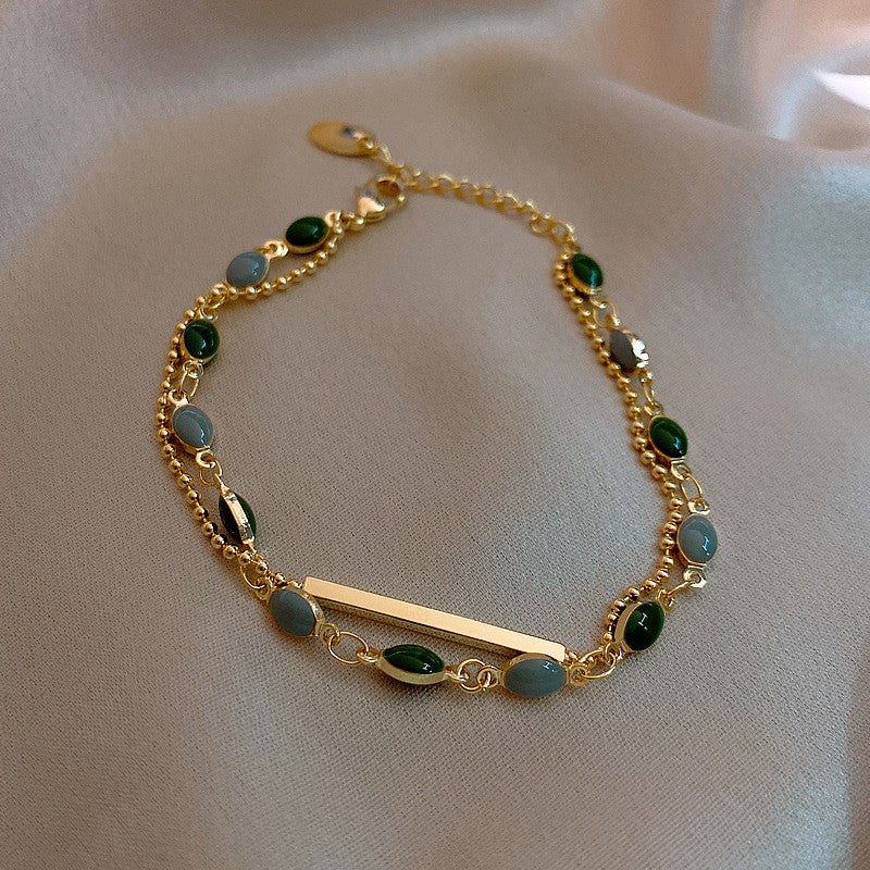 Pulseira de Tulipa de Opala Requintada com Zircônia para Mulheres Acessório Diário Personalizado da Moda Joias para Festas Presentes de Aniversário