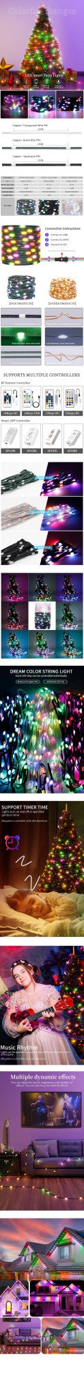 WS2812B LED String WS2812 Addressable Individually RGB Dream Color Christmas Party Birthday Decor Strip Lights IP67 Waterproof