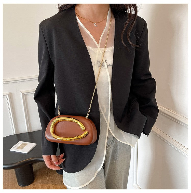 Women's Shoulder Bag, Crossbody Evening Clutch, Chain Design Handbag Purse, Stylish Ladies' Accessory for Parties & Events