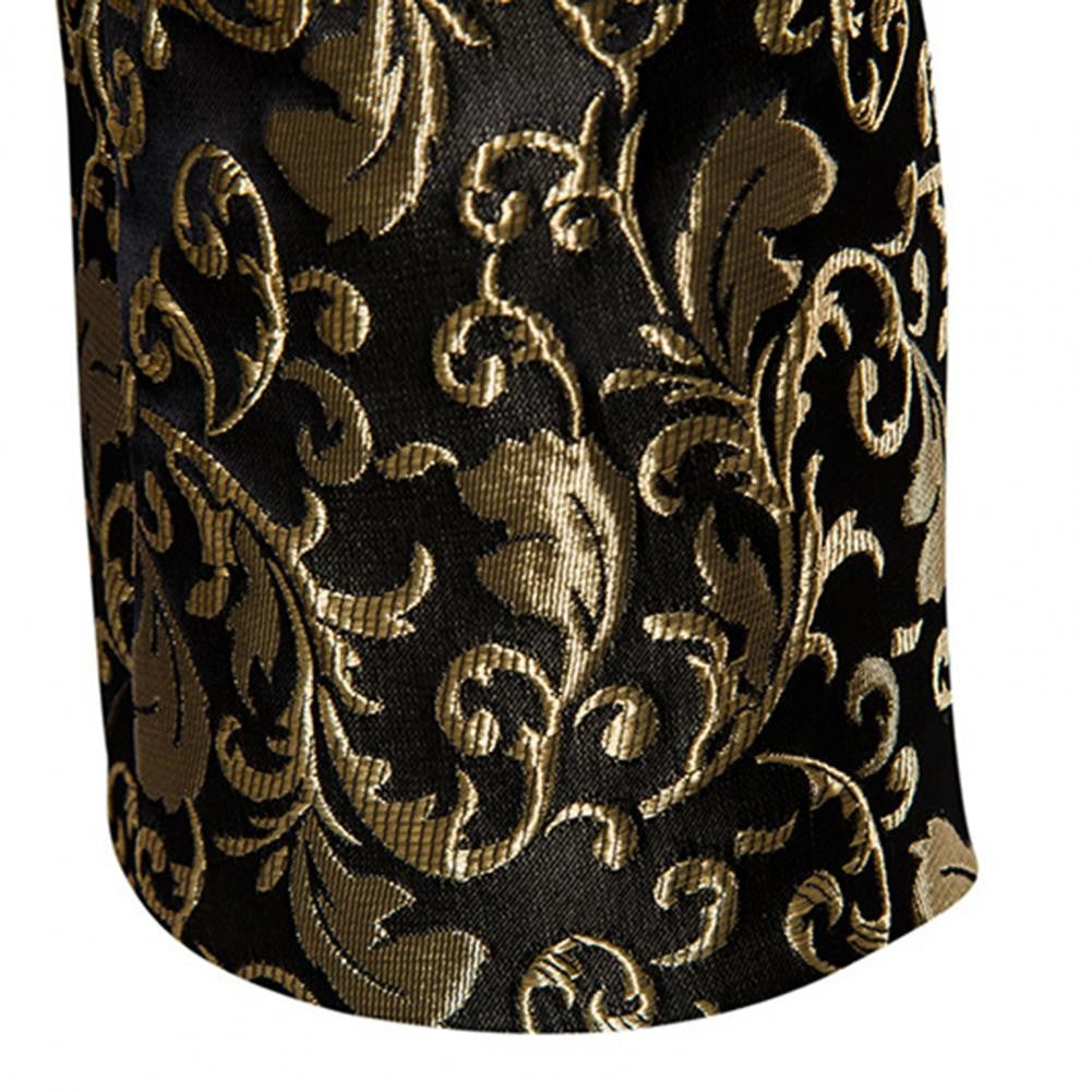 Luxury Men Jacquard Single Button Slim Fit Turndown Collar High Quality Wedding Banquet Men Jacket Coat