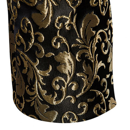 Luxury Men Jacquard Single Button Slim Fit Turndown Collar High Quality Wedding Banquet Men Jacket Coat