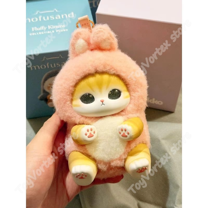 In Stock Genuine Mofusand Cat Series Vinyl Shark Cat Surprised Box Toy Ornaments Surprised Blind Box Bag Plush Keychain Doll