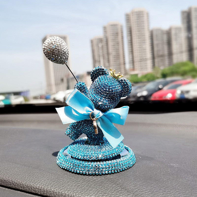 Nova Decoração de Interior de Carro Ornamento Fofo de Urso Balão de Desenho Animado Decoração Criativa de Personalidade com Diamantes para Console Central