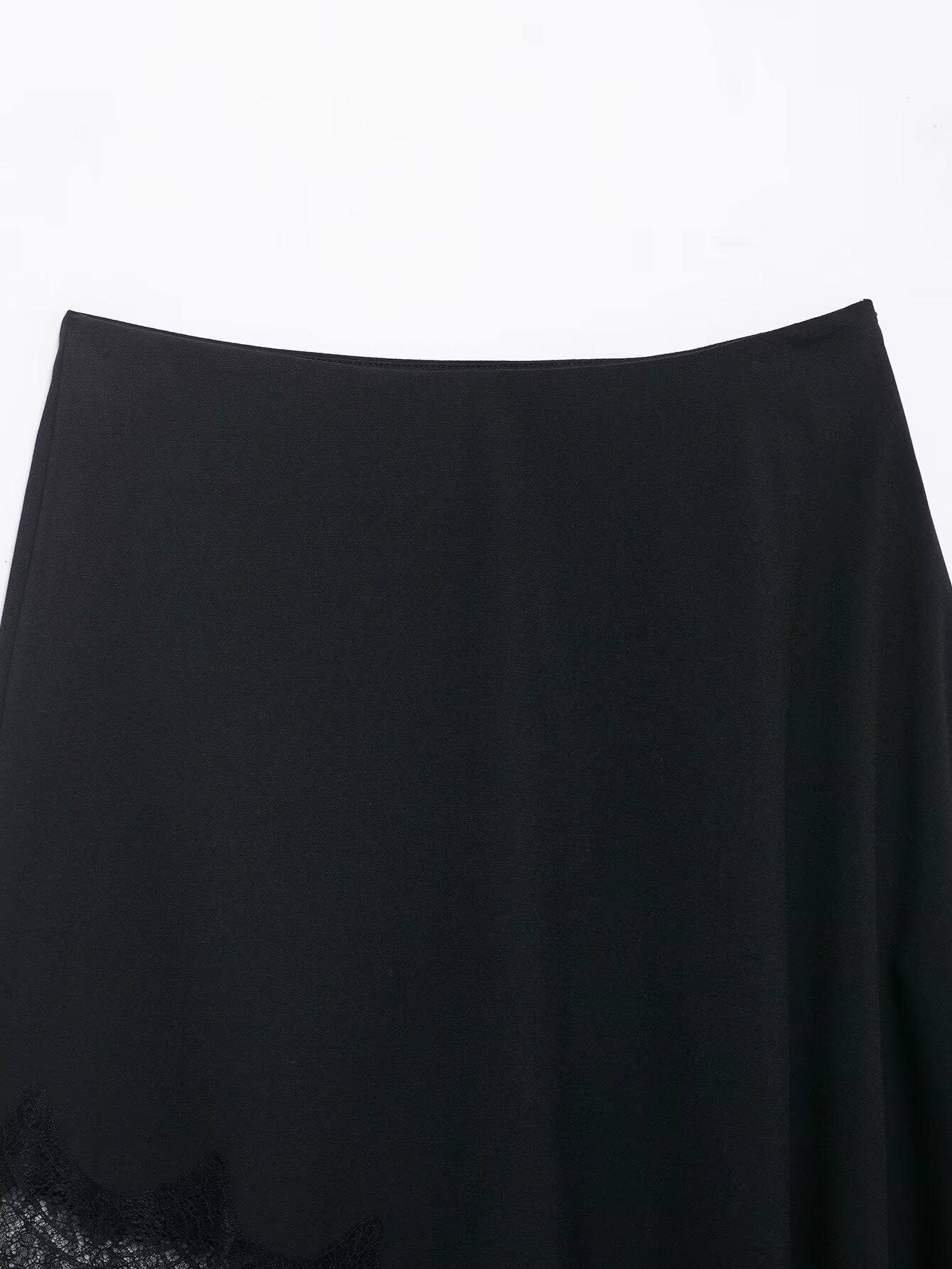 HH Women 2025 New Fashion Simple Asymmetrical Lace Skirt Female Elegant Sexy Silk Satin Texture Mid-Waist Casual Versatile Skirt