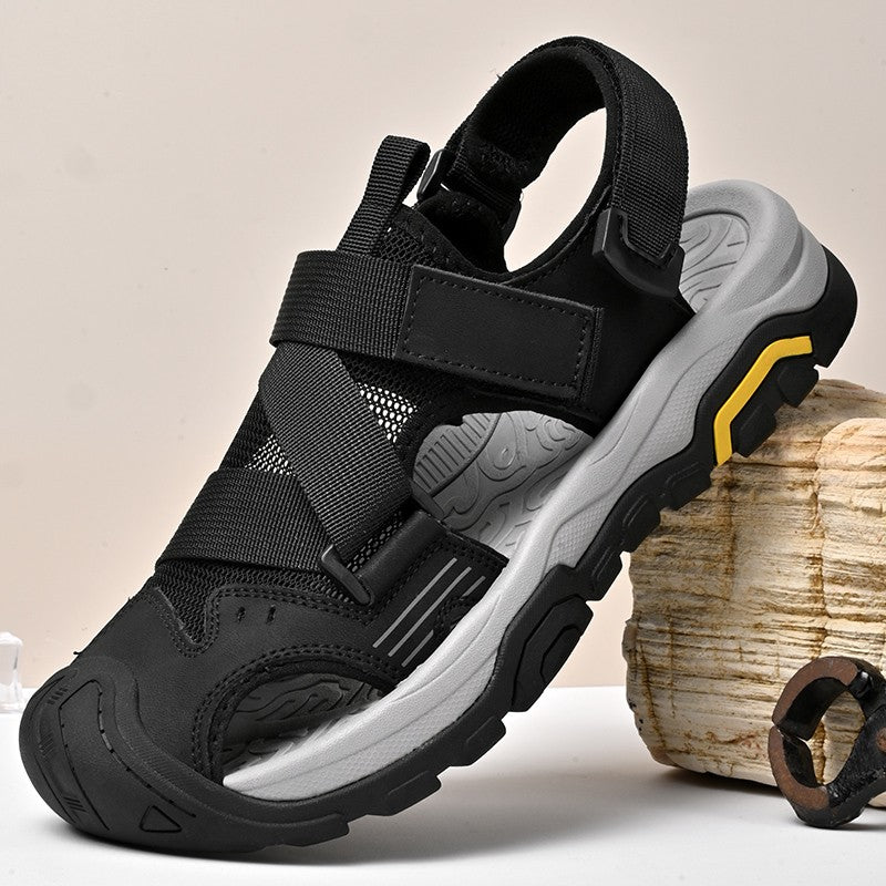 Non-Slip Sunnmer Fashion Flats Men's Breathable Sandals Lightweight Outdoor Sport Sandals Anti-collision Toe Male Beach Shoes