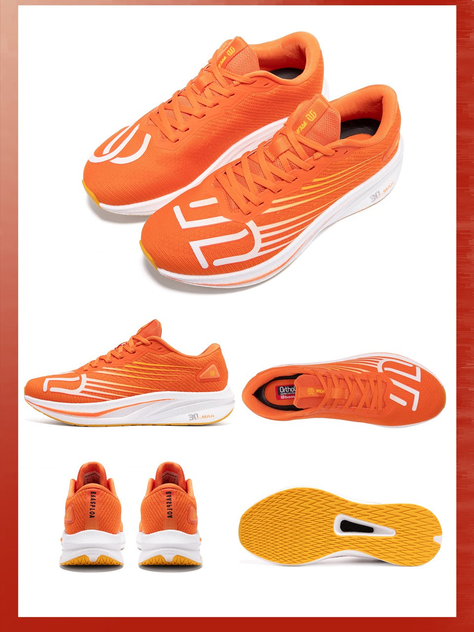 Baasploa Men Jogging Sports Shoes Carbon Plate Professional Cushioning Sneakers Male Outdoor Breathable Non Slip Running Shoes