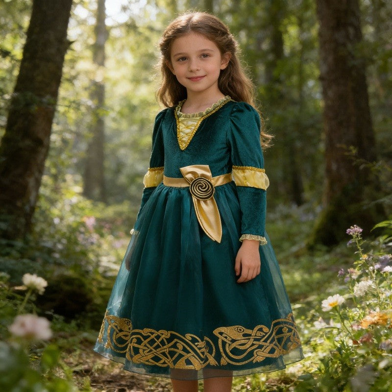 Princess Merida Dress Cosplay Brave Stage Performance Clothes  Cosplay Halloween Carnival Party Apparel Birthday Gift