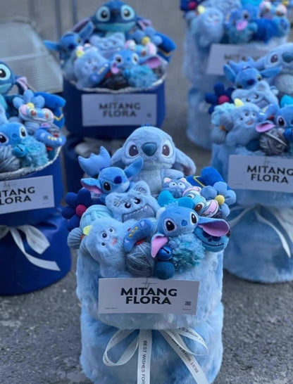 Buquê de Bonecas Criativas Lilo & Stitch da Disney, Presentes de Dia dos Namorados para Amigas com Presentes de Aniversário Lindo.