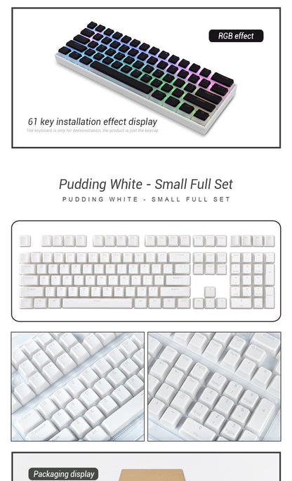 129 Teclas Pudding Keycaps Perfil OEM PBT Double Shot Keycap Para Teclado Mecânico Mx Switch Layout ISO Teclas retroiluminadas RGB
