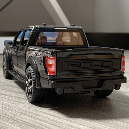 Caminhonete Ford Raptor F150 de Liga Leve, Escala 1:20, Veículos Fundidos e Brinquedos de Carro, Modelo Miniatura para Crianças e Presentes