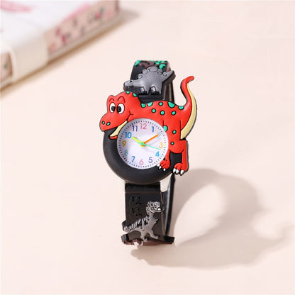 Cute cartoon dinosaur color pointer scale quartz watch, suitable for Christmas Halloween gifts, a variety of colors optional