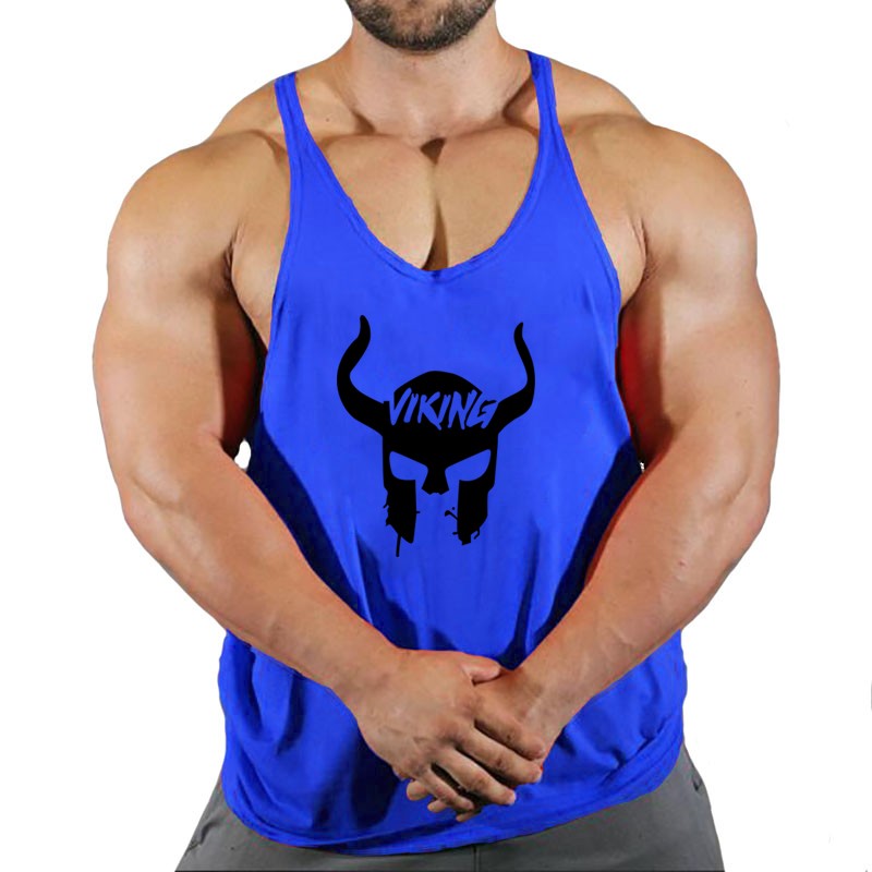 Skull Strong Print Clothing Bodybuilding Cotton Gym Tank Tops Men Sleeveless Und