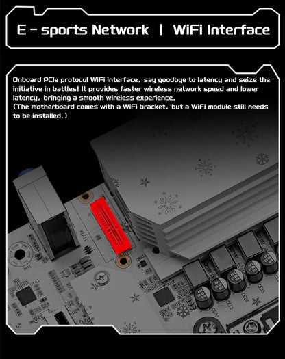 Placa-mãe JGINYUE B650M PRO V2 AM5 M-ATX para processadores AMD® Ryzen™ 7000/8000/9000 Series DDR5 RAM de até 96GB e 3 Slots M.2 para computadores (sem Wi-Fi)