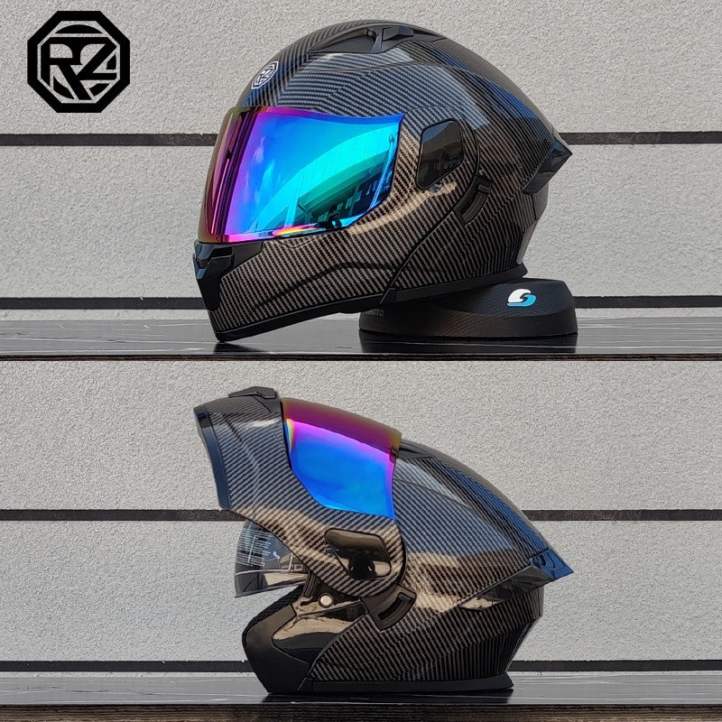ORZ Capacete Integral Personalizado para Motocicleta Masculino Feminino Moda Capacete com Lente Dupla Capacete de Motocross de Corrida Modular Articulado Casco Moto